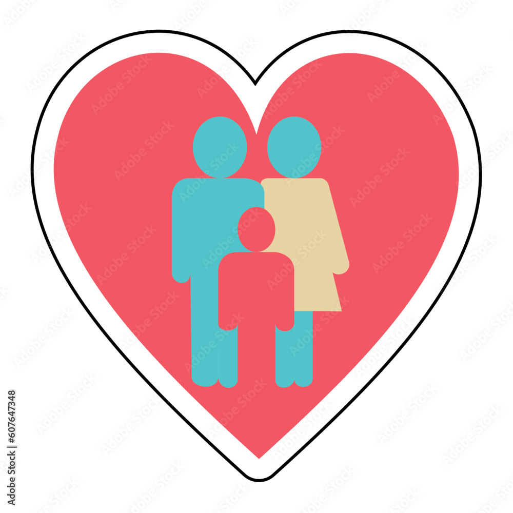 Sticker HAPPY FAMILY design vector icon design vector line icon svg Sticker HAPPY FAMILY design vector icon design vector line icon svg