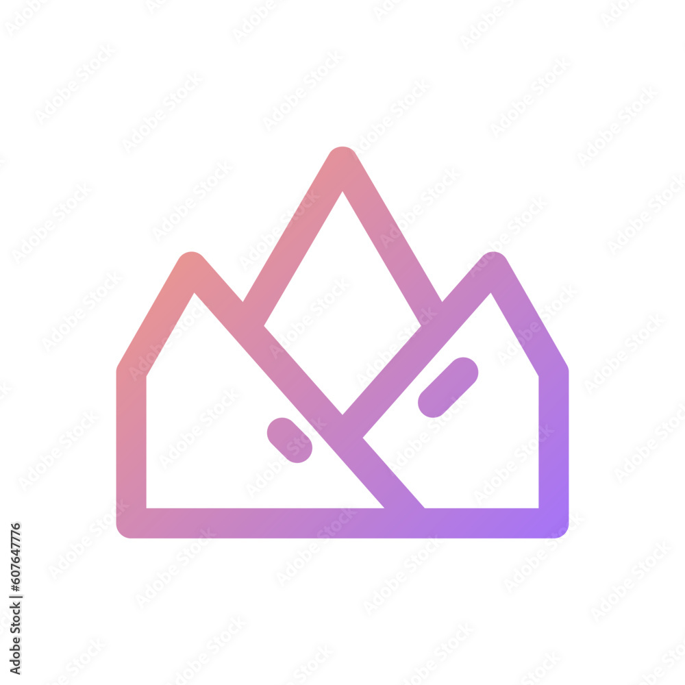 mountain icon flat style vector