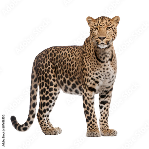 leopard in front of white background