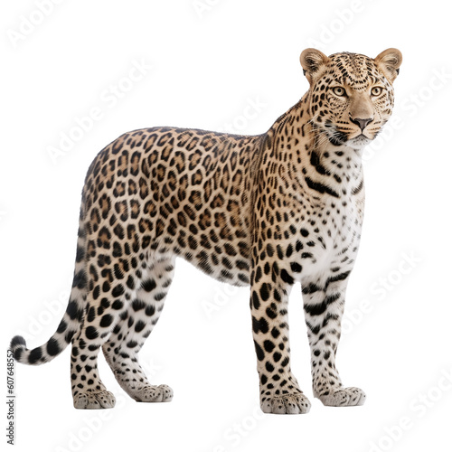 leopard in front of white background