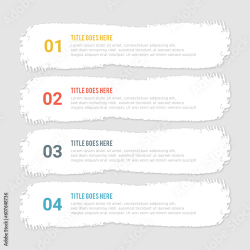 Simple and Clean Presentation Business Infographic Design Template with 4 Bar of Options