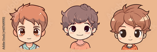 Cute boy cartoon avatar vector illustration