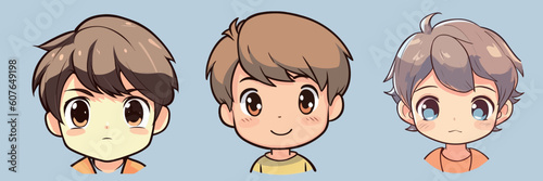 Cute boy cartoon avatar vector illustration