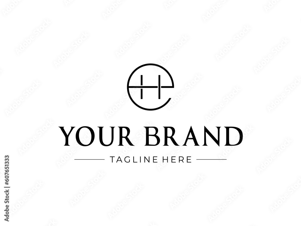 letter EH with circle logo design vector illustration template letter EH with circle logo design vector illustration template