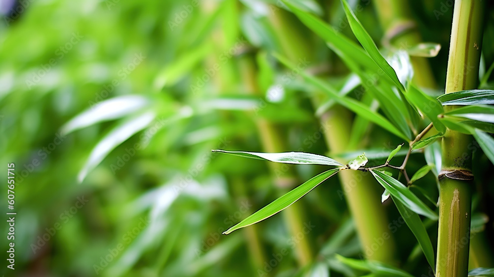 bamboo trees with bright green leaves. Generative Ai bamboo trees with bright green leaves. Generative Ai