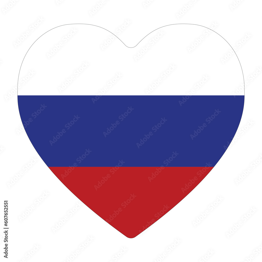 Russian flag in shape. Flag of Russia in shape. 