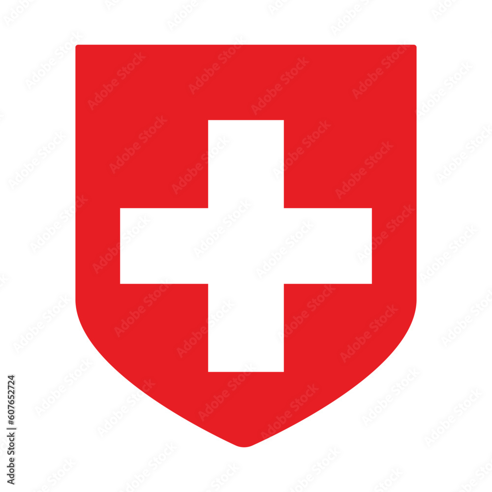 Flag of Switzerland in shape. Swiss flag in shape Flag of Switzerland in shape. Swiss flag in shape