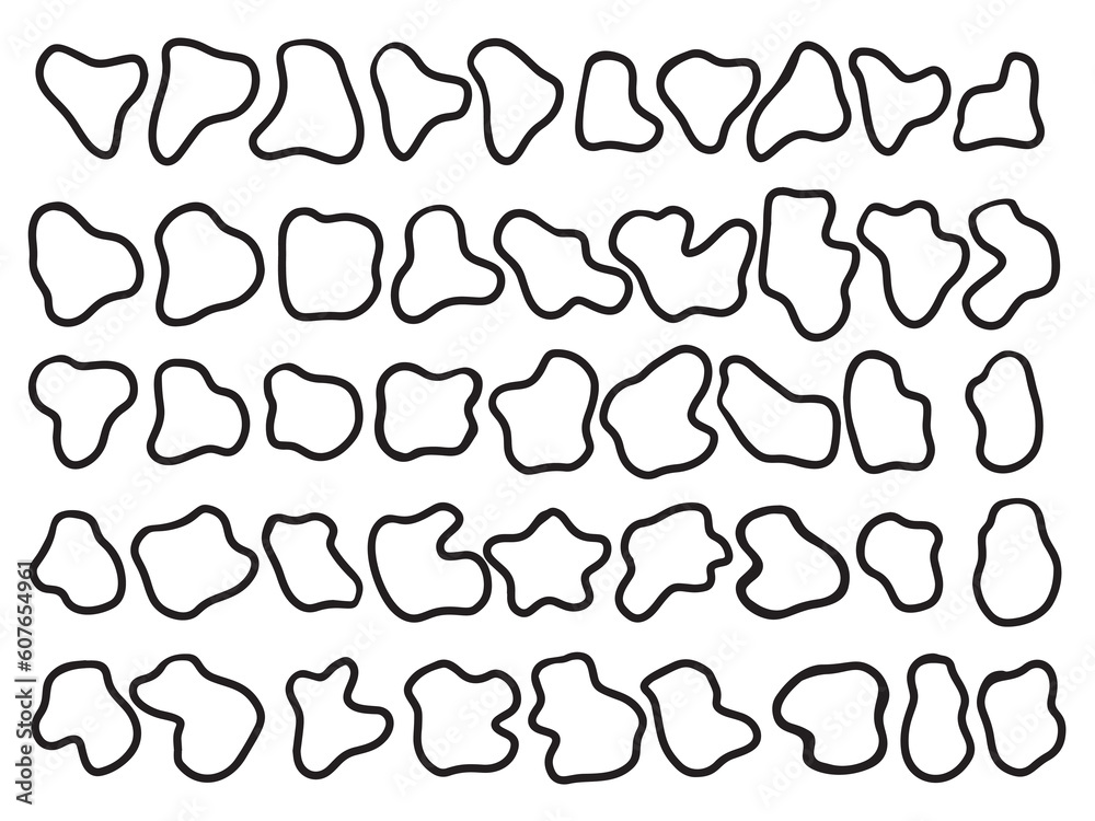 Set of the random fluid dynamic shapes.