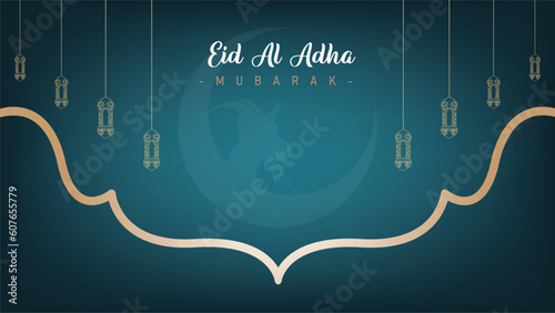 Amazing Modern minimalist design of banner poster for Eid al-Adha celebration for Muslims