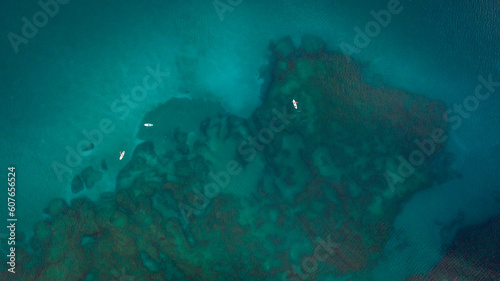 Aerial shot of Mediterranean sea background © Anna Om