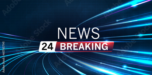 Breaking news background business or technology of world the template. breaking news text on dark blue with light effect. digital technology, TV news show broadcast. vector design.