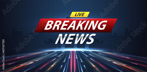Breaking news background business or technology of world the template. breaking news text on dark blue with light effect. digital technology, TV news show broadcast. vector design.