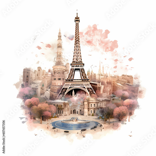 Paris City Landscape. Generative AI