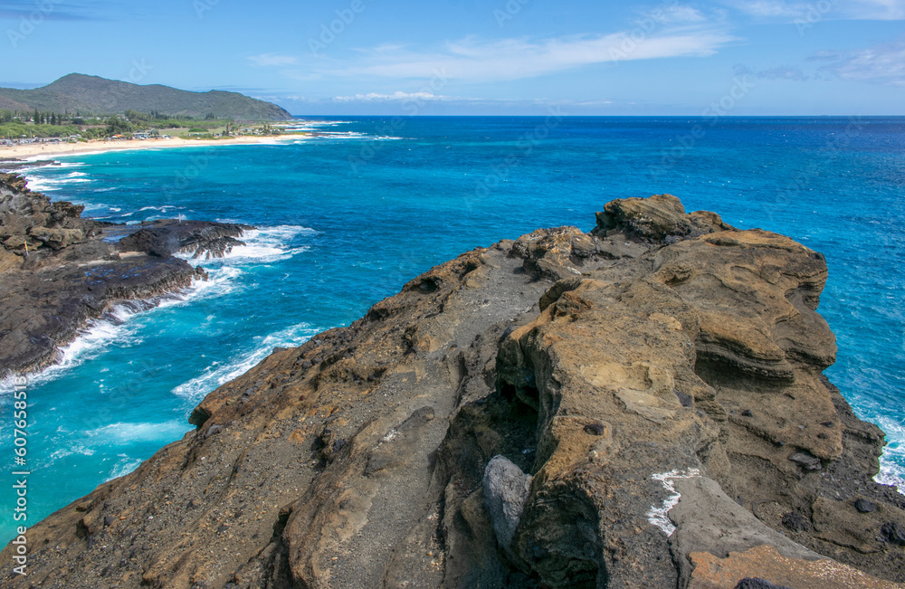 Blue Coastline Of Island