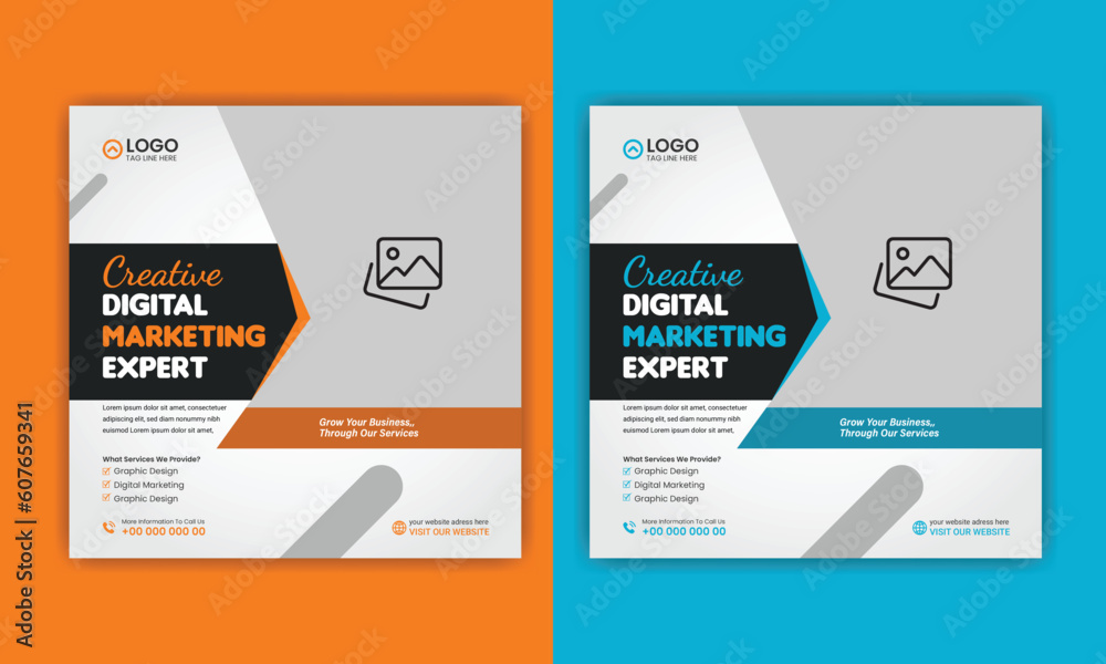 Digital square banner template design, social media post design Digital square banner template design, social media post design