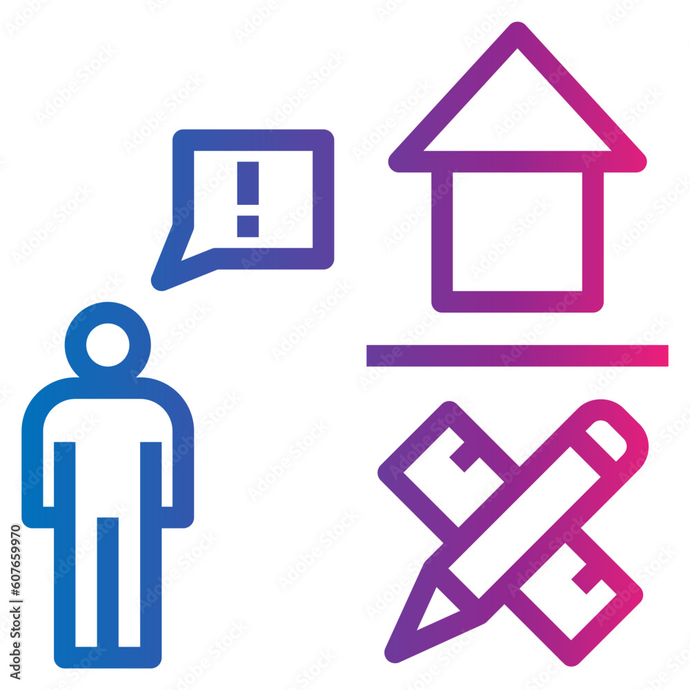 architecture gradient style icon architecture gradient style icon