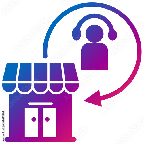 after sales service gradient style icon