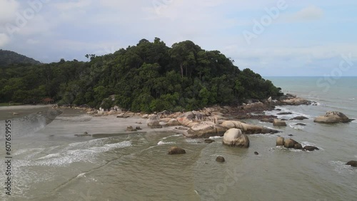 The aerial view of Pantai Teluk Tongkang in Malaysia photo