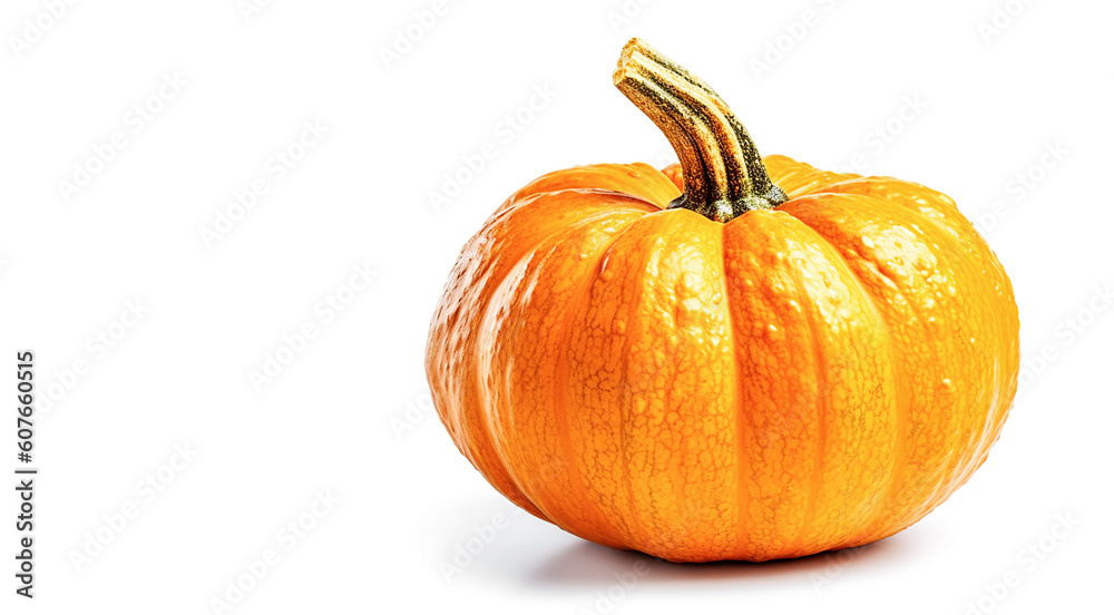 Ai generative. Orange Pumpkin on White Ai generative. Orange Pumpkin on White
