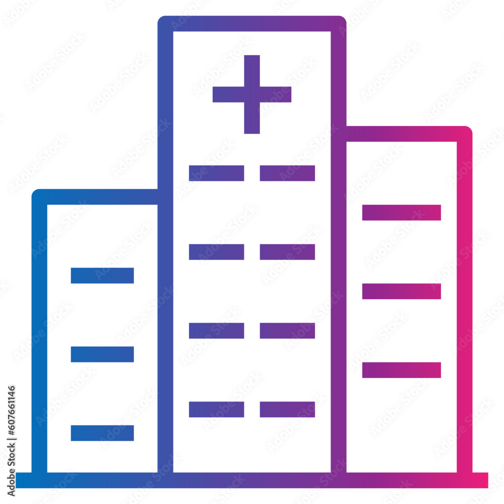 Obraz premium hospital gradient style icon