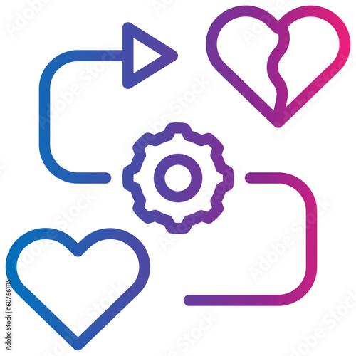 heartbroken gradient style icon
