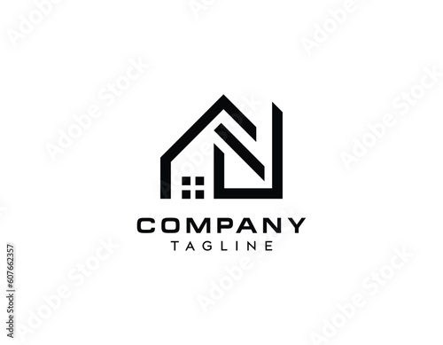 Abstract Residential Home or House Logo Design. Real estate logo design, home, house, window, home rent vector design
