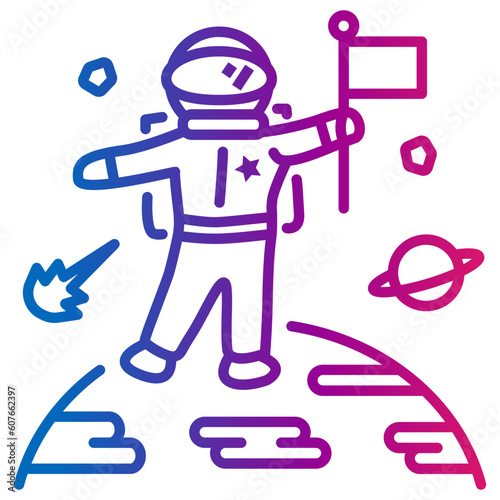 spaceman gradient style icon