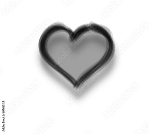 Graffiti heart sign sprayed on white isolated background. Love symbol painted in street art tag style in black