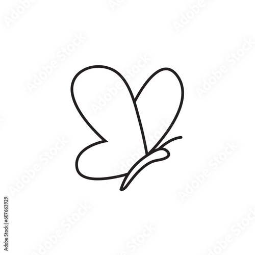 Butterfly line icon, logo vector