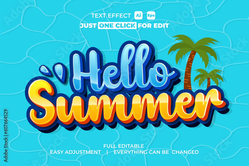 Summer Event Vector Text Effect Editable