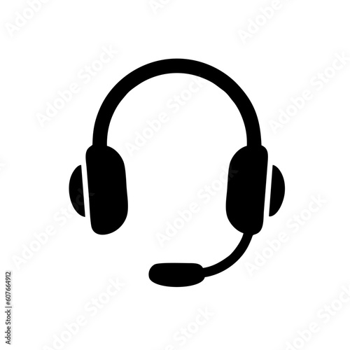 Customer Care Service and Support Icon - Flat Vector Headphone for Helpline in Glyph Pictogram Symbol illustration transparent png