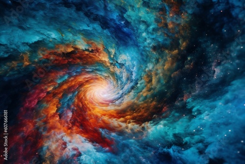 colored cloud vortex in space created with Generative AI technology