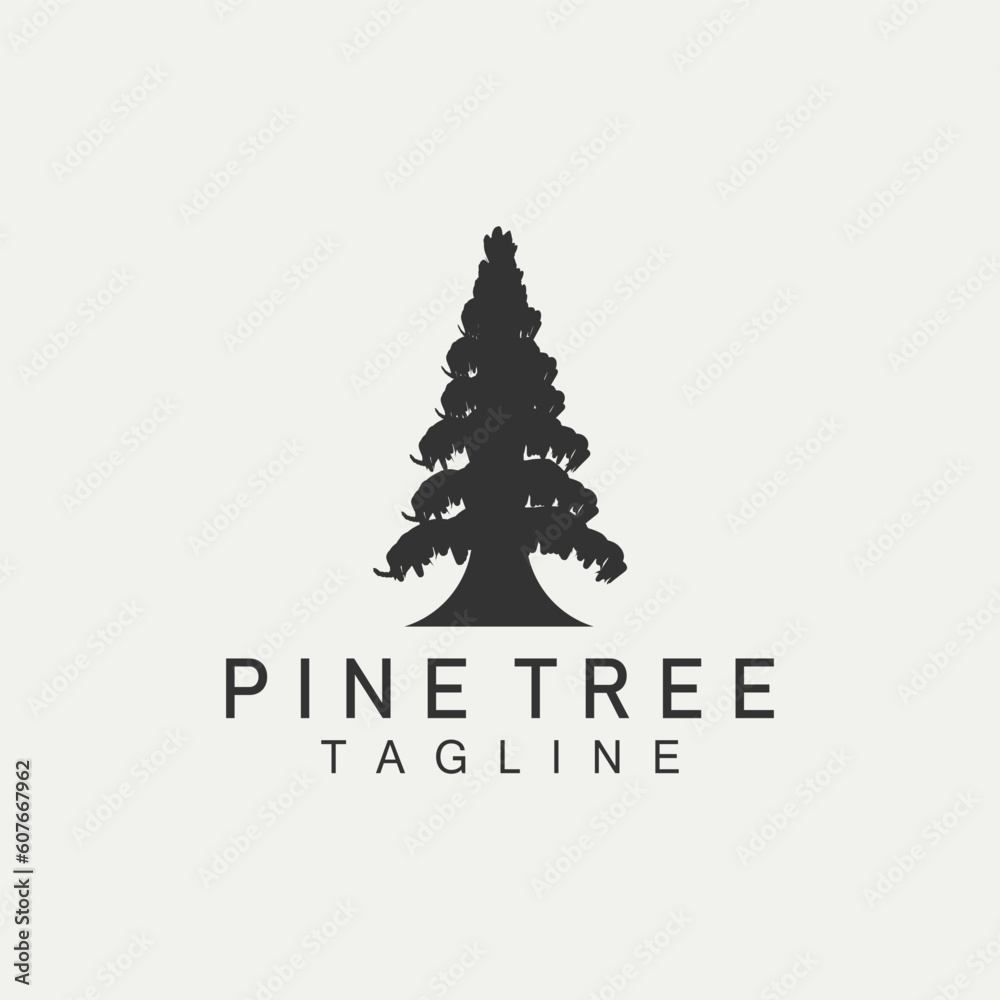 Pine Tree Logo, Green Plant Vector, Tree Silhouette Design, Icon, Illustration, Template Pine Tree Logo, Green Plant Vector, Tree Silhouette Design, Icon, Illustration, Template