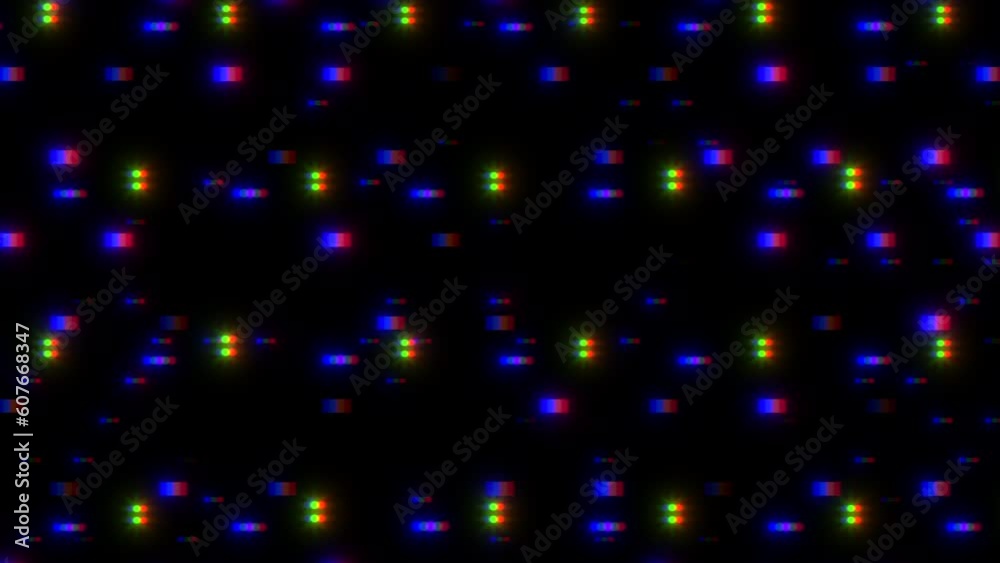 Random dots pattern with glitch on digital screen, motion abstract corporate, cyber, futuristic and retro style background