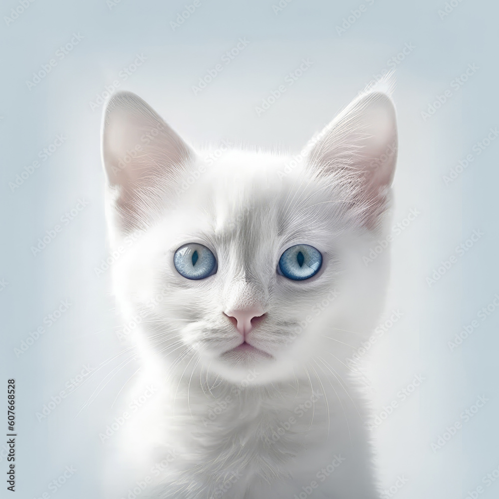Cute cat isolated on a white background. Generative AI