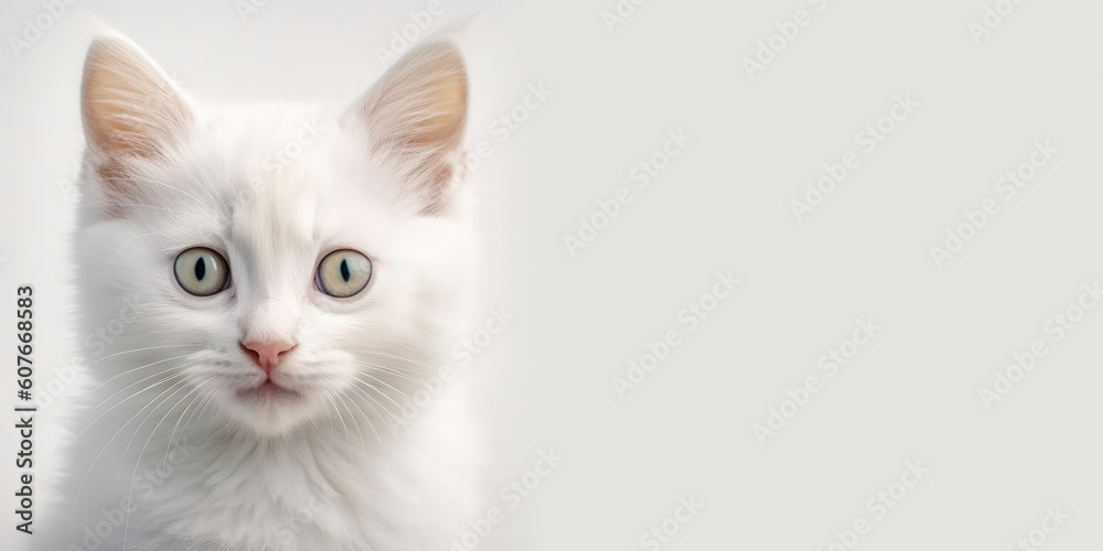 Obraz premium Cute cat isolated on a white background. Generative AI