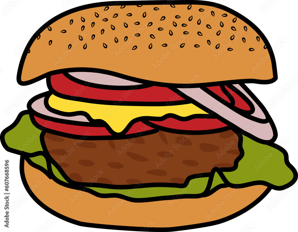 Tomato Hamburger Illustration Vector Tomato Hamburger Illustration Vector