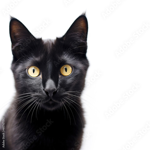 Cute cat isolated on a white background. Generative AI © piai