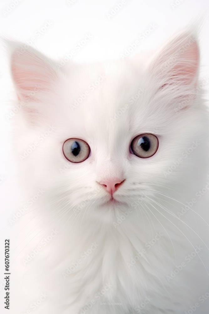 Cute cat isolated on a white background. Generative AI Cute cat isolated on a white background. Generative AI