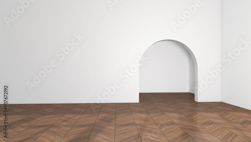 Empty room with wall background. 3D illustration, 3D rendering 