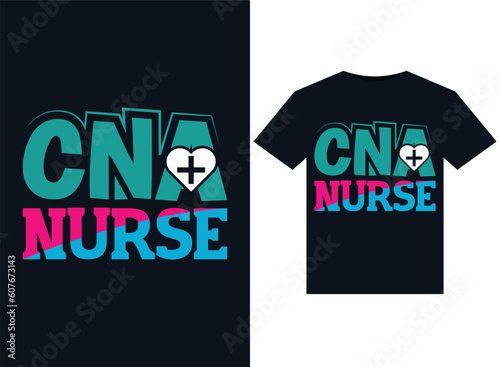 CNA Nurse illustrations for print-ready T-Shirts design.