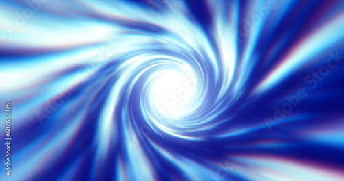Abstract energy blue tunnel twisted swirl of cosmic hyperspace magical bright glowing futuristic hi-tech with blur and speed effect background
