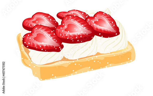 Strawberry Toast  illustration without background