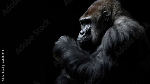 male gorilla on black background © Christiannglr