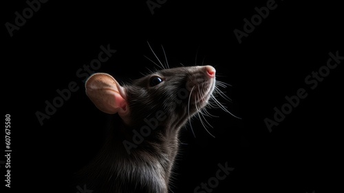 rat on black background
