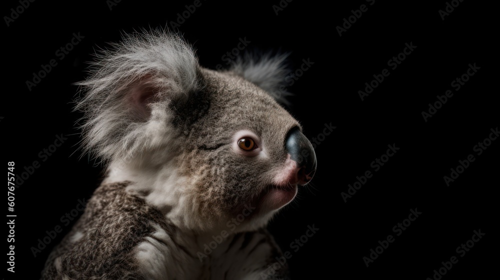 Naklejka premium koala on black background