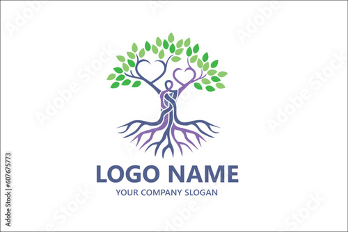 Abstract Yoga logo design stock. Thread person flower balance logotype. Creative spa, guru vector mark.
