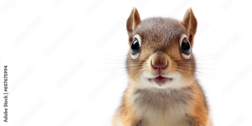 Cute baby Squirrel isolated on a white background. Generative AI Cute baby Squirrel isolated on a white background. Generative AI