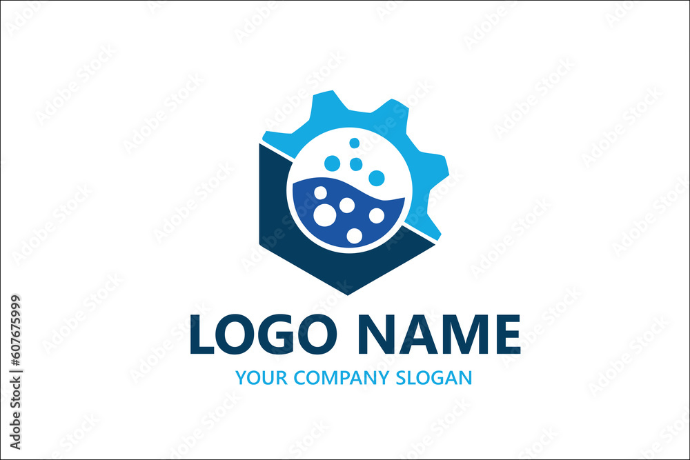 Gear and water logo design Gear and water logo design
