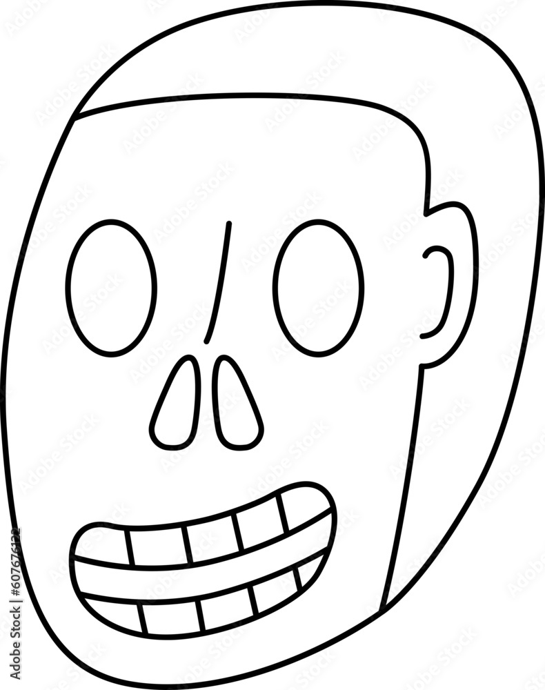 Obraz premium Ghost line icon. Face Halloween icon. Face Halloween simple cartoon style. Halloween avatar decorative elements.